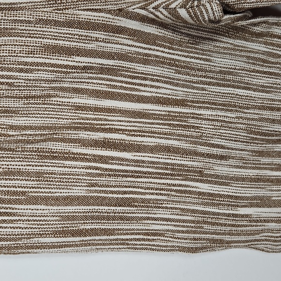 Free People Marta Yarn Dye Trousers White Tan Size 2 100% Cotton - Picture 4 of 13